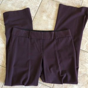 LOFT Marissa cut trouser pants, size 12 - eggplant